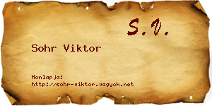 Sohr Viktor névjegykártya